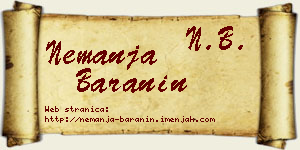 Nemanja Baranin vizit kartica